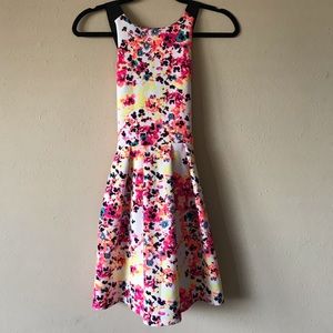 Neon Patterned Criss Cross Back Dress